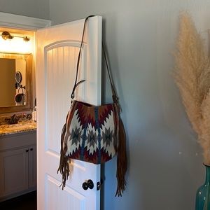 Sweetgrass Leather saddle blanket western purse.